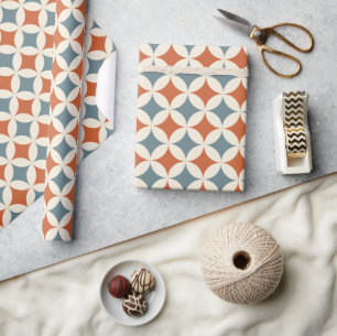Papel De Regalo Colores retro Círculos modernos de mediados del si