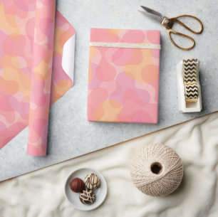 Papel De Regalo Colores Rosa Retro Formas Amorfas Patrón de Arte