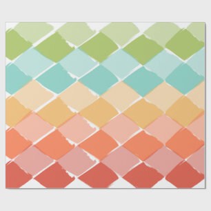 Papel De Regalo Colores vibrantes de verano patrones de diamantes 