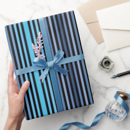 Papel De Regalo Colorful Black Blue Winter Spring Summer Stripes