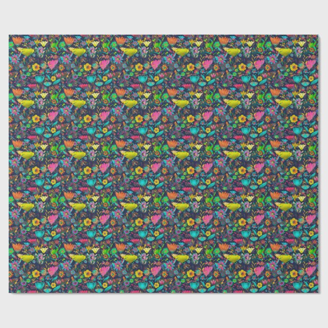 Papel De Regalo Colorful botanical pattern (Superficie plana)