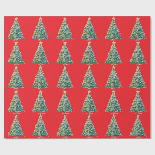 Papel De Regalo Colorful Christmas Tree (Superficie plana)