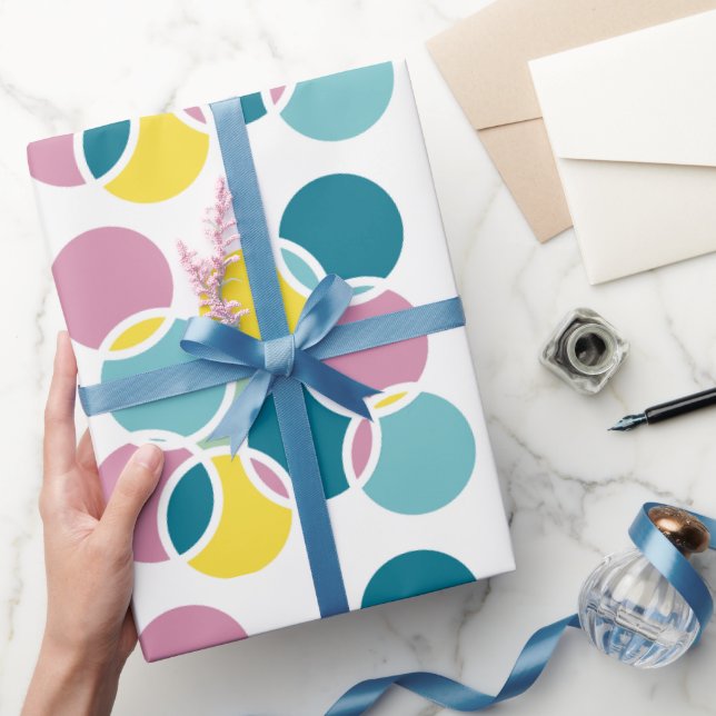 Papel De Regalo Colorful Circle Design – Fun Geometric Print (Regalar)