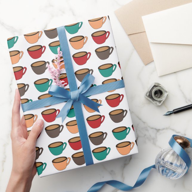 Papel De Regalo Colorful Coffee Cup Pattern (Regalar)