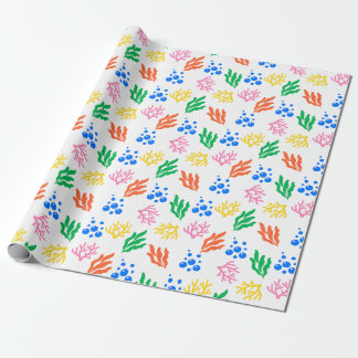 Papel De Regalo Colorful Coral Seaweed Bubbles Ocean Pattern