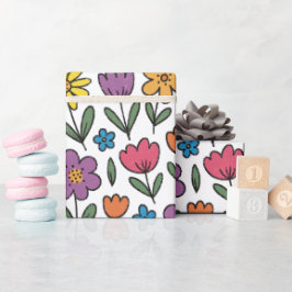 Papel De Regalo Colorful Cute Spring Flowers Wrapping Paper Roll