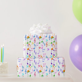 Papel De Regalo Colorful Music Notes