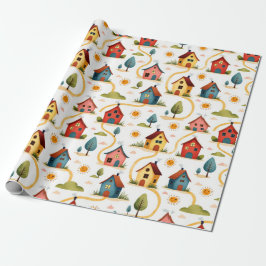 Papel De Regalo Colorful Neighborhood Realtor Wrapping Paper
