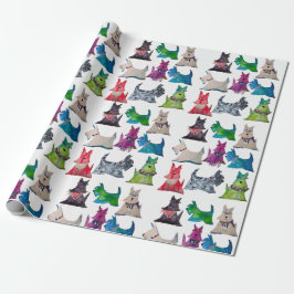 Papel De Regalo Colorful Scottie Wrapping Paper
