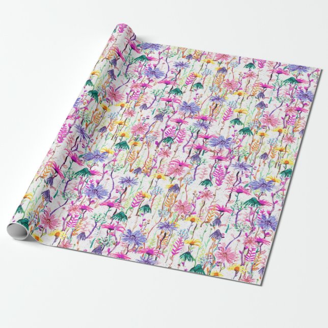 Papel De Regalo colorful vibrant garden (Desenrollado)