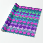 Papel De Regalo Colorida fiesta de cumpleaños de sirena multicolor<br><div class="desc">Papel de ajuste</div>
