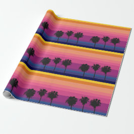 Papel De Regalo Colorida y vibrante puesta de sol en el océano con