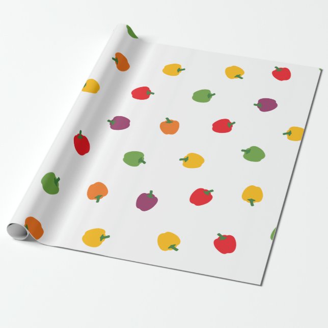 Papel De Regalo Coloridas Bell Peppers (Desenrollado)