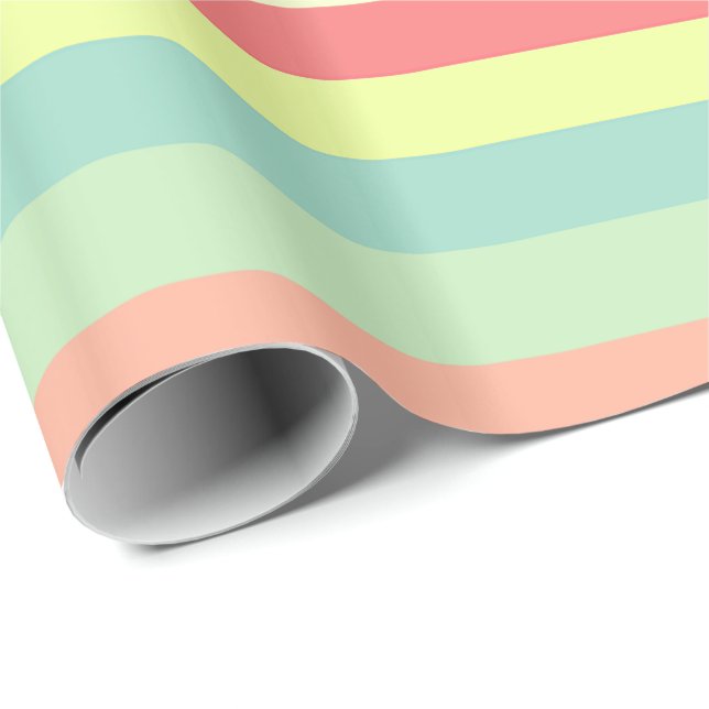 Papel De Regalo Coloridas franjas luminosas (Esquina del rollo)