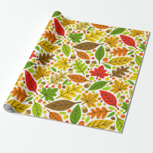 Papel De Regalo Coloridas hojas otoñales