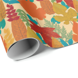 Papel De Regalo Coloridas hojas otoñales