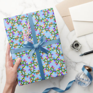 Papel De Regalo Coloridas luces de cadena Cute Divertido Patrón az