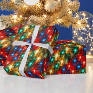 Papel De Regalo Coloridas Luces de Navidades Alegres