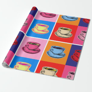 Papel De Regalo Coloridas tazas para la Copa del Café