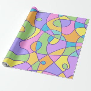 Papel De Regalo Colorido Abstract Doodly Design
