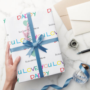 Papel De Regalo Colorido "Ama Papi" - Regalo divertido y sincero