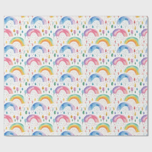 Papel De Regalo Colorido arcoiris y un patrón sin soldadura de árb