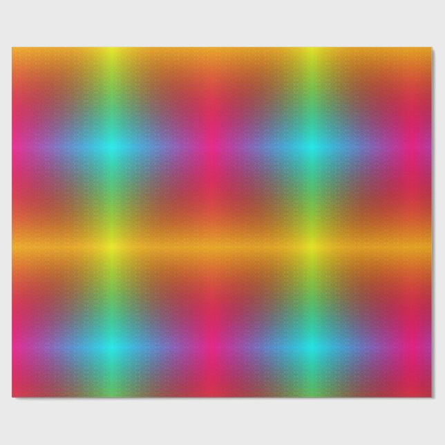 Papel de regalo colorido con patrón de arcoíris (Superficie plana)