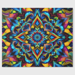 Papel De Regalo Colorido Kaleidoscope Mandala Diseño Mug, almohada