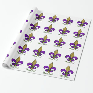 Papel De Regalo Colorido Mardi Gras Fleur De Lis