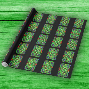 Papel De Regalo Colorido nudo celta irlandés ornato