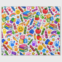 Papel de regalo colorido para el aula de la maestr
