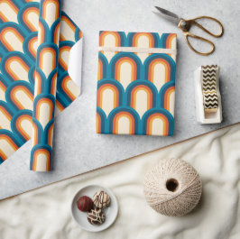 Papel De Regalo Colorido patrón arco iris retro