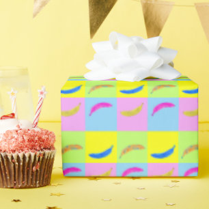 Papel De Regalo Colorido patrón bananero en el estilo de arte pop