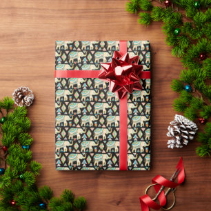 Papel De Regalo Colorido patrón de elefantes indios