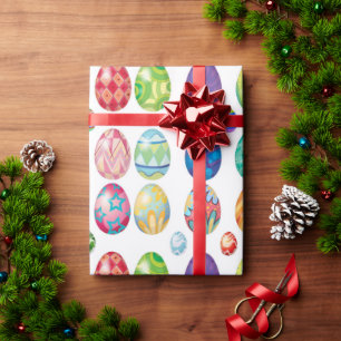 Papel De Regalo Colorido patrón de Huevos Modernos de Pascua   Vac