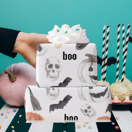 Papel De Regalo Colorido patrón de miedo de Halloween |Feliz Hallo