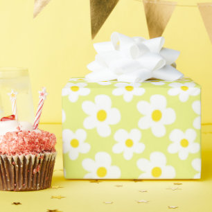 Papel De Regalo Colorido Retro Daisy Floral Amarillo