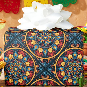 Papel de regalo colorido Talavera Mexicana