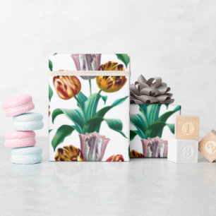 Papel De Regalo Colorido Vintage Tulip FlowPattern