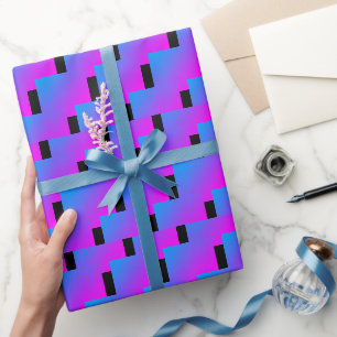 Papel De Regalo Colorido Zigzag Púrpura Azul Azul Negro 4Nelson