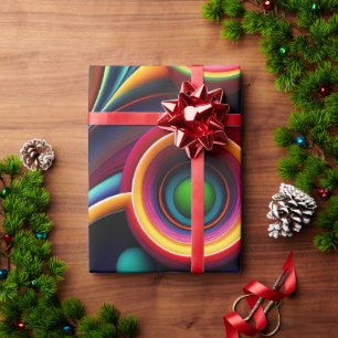 Papel De Regalo Coloridos círculos interpolados Patrón arcoiris