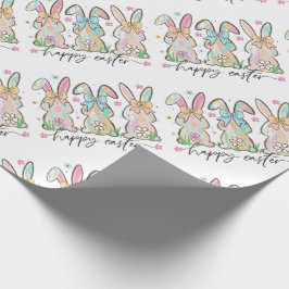 Papel De Regalo Coloridos conejitos de Pascua con arcos
