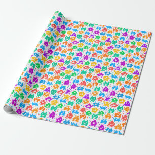 Papel De Regalo Coloridos patrones pixelados de monstruos