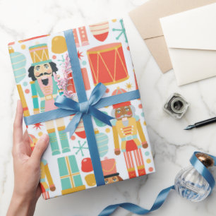 Papel De Regalo Coloridos tambores de cascanueces Navidad copos de