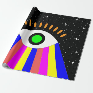 Papel De Regalo Coloridos todos los ojos de diseño plano con estre