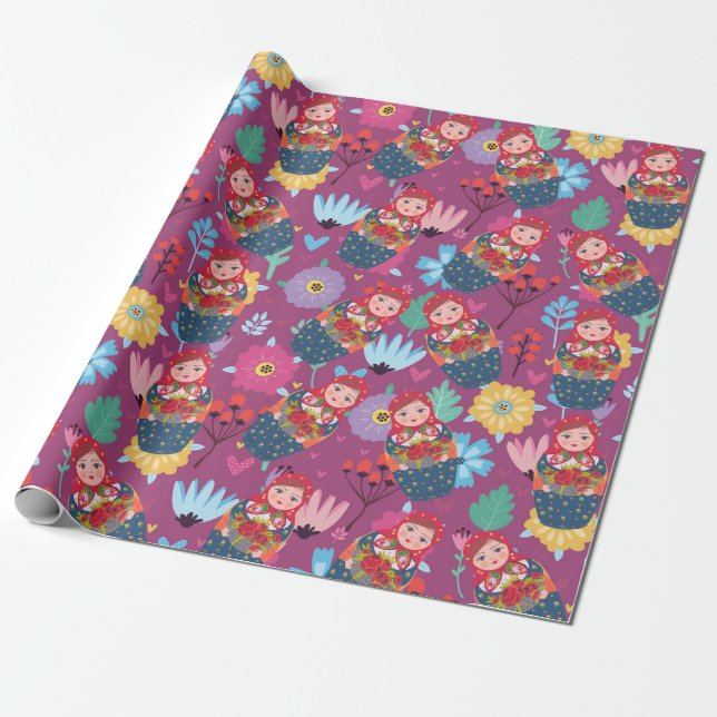 Papel De Regalo Colorous Matreshka (Desenrollado)