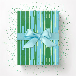 Papel De Regalo Colorstack Ikat en Verde y Aqua
