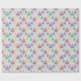 Papel De Regalo Colourful Christmas Trees Xmas