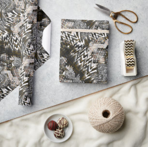 Papel De Regalo Combinado, étnico, africano .