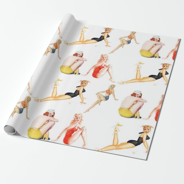 Papel De Regalo Combinar esos Chicas de Pin Up (Desenrollado)